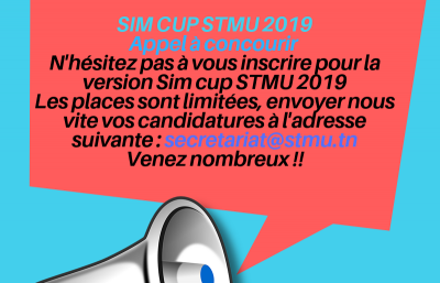SIM CUP STMU 2019, Appel à concurir